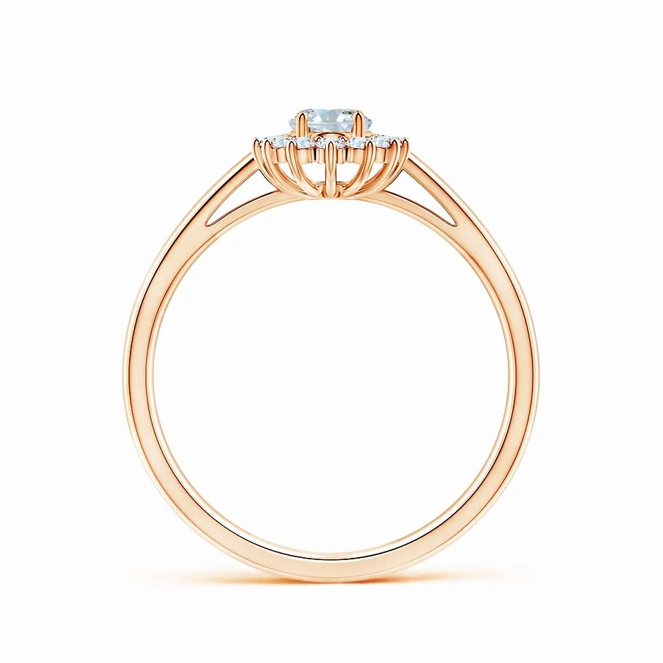 Lab-Grown Diamond Curved Floral Ring