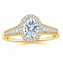 Lab-Grown Oval Diamond Halo Engagement Ring with Milgrain