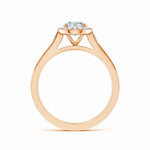 Load image into Gallery viewer, Lab-Grown Oval Diamond Halo Engagement Ring with Milgrain
