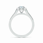 Load image into Gallery viewer, Lab-Grown Oval Diamond Halo Engagement Ring with Milgrain
