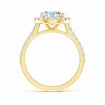 Load image into Gallery viewer, Prong-Set Oval Lab-Grown Diamond Halo Ring with Accents
