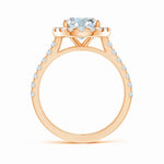 Load image into Gallery viewer, Prong-Set Oval Lab-Grown Diamond Halo Ring with Accents
