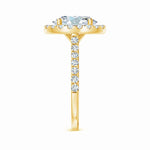 Load image into Gallery viewer, Prong-Set Oval Lab-Grown Diamond Halo Ring with Accents
