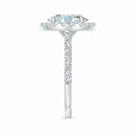 Load image into Gallery viewer, Prong-Set Oval Lab-Grown Diamond Halo Ring with Accents
