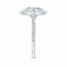 Prong-Set Oval Lab-Grown Diamond Halo Ring with Accents