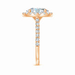 Load image into Gallery viewer, Prong-Set Oval Lab-Grown Diamond Halo Ring with Accents
