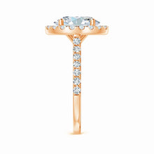 Prong-Set Oval Lab-Grown Diamond Halo Ring with Accents