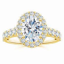 Prong-Set Oval Lab-Grown Diamond Halo Engagement Ring