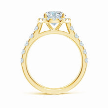 Prong-Set Oval Lab-Grown Diamond Halo Engagement Ring