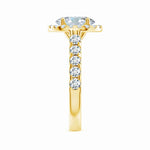 Load image into Gallery viewer, Prong-Set Oval Lab-Grown Diamond Halo Engagement Ring
