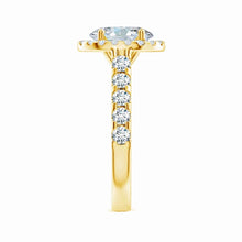 Prong-Set Oval Lab-Grown Diamond Halo Engagement Ring