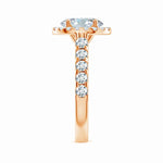 Load image into Gallery viewer, Prong-Set Oval Lab-Grown Diamond Halo Engagement Ring
