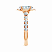 Prong-Set Oval Lab-Grown Diamond Halo Engagement Ring