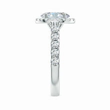 Prong-Set Oval Lab-Grown Diamond Halo Engagement Ring