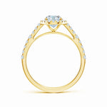 Load image into Gallery viewer, Lab-Grown Oval Diamond Station Halo Engagement Ring
