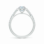 Load image into Gallery viewer, Lab-Grown Oval Diamond Station Halo Engagement Ring
