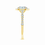 Load image into Gallery viewer, Lab-Grown Oval Diamond Station Halo Engagement Ring
