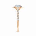 Load image into Gallery viewer, Lab-Grown Oval Diamond Station Halo Engagement Ring
