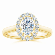 Prong-Set Oval Lab-Grown Diamond Floating Halo Engagement Ring