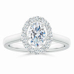 Load image into Gallery viewer, Prong-Set Oval Lab-Grown Diamond Floating Halo Engagement Ring
