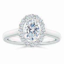 Prong-Set Oval Lab-Grown Diamond Floating Halo Engagement Ring