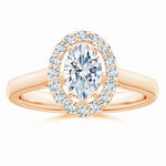 Load image into Gallery viewer, Prong-Set Oval Lab-Grown Diamond Floating Halo Engagement Ring
