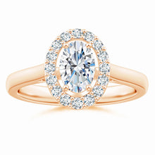 Prong-Set Oval Lab-Grown Diamond Floating Halo Engagement Ring