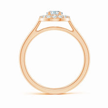 Prong-Set Oval Lab-Grown Diamond Floating Halo Engagement Ring