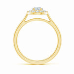 Load image into Gallery viewer, Prong-Set Oval Lab-Grown Diamond Floating Halo Engagement Ring

