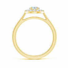 Prong-Set Oval Lab-Grown Diamond Floating Halo Engagement Ring