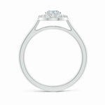 Load image into Gallery viewer, Prong-Set Oval Lab-Grown Diamond Floating Halo Engagement Ring
