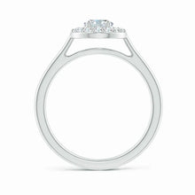 Prong-Set Oval Lab-Grown Diamond Floating Halo Engagement Ring