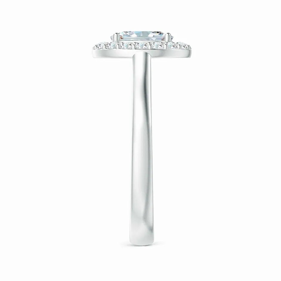Prong-Set Oval Lab-Grown Diamond Floating Halo Engagement Ring