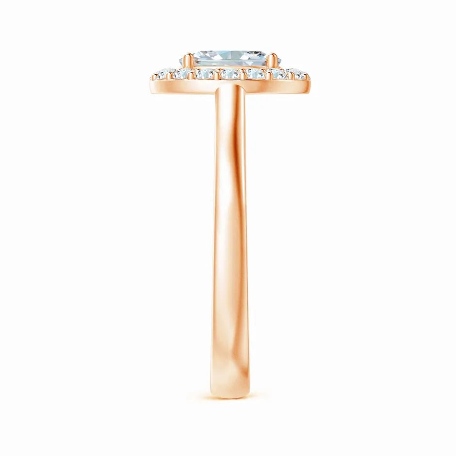 Prong-Set Oval Lab-Grown Diamond Floating Halo Engagement Ring