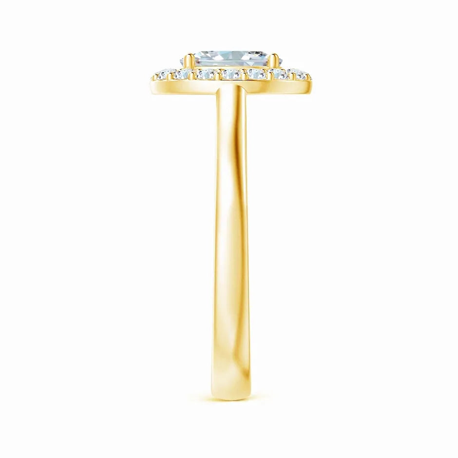Prong-Set Oval Lab-Grown Diamond Floating Halo Engagement Ring