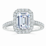 Load image into Gallery viewer, Prong-Set Emerald-Cut Lab-Grown Diamond Halo Ring

