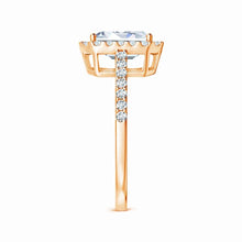 Prong-Set Emerald-Cut Lab-Grown Diamond Halo Ring