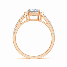 Prong-Set Emerald-Cut Lab-Grown Diamond Halo Ring