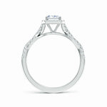 Load image into Gallery viewer, Lab-Grown Emerald-Cut Diamond Halo Twisted Shank Engagement Ring
