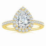Load image into Gallery viewer, Prong-Set Pear Lab-Grown Diamond Ring with Halo

