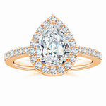 Load image into Gallery viewer, Prong-Set Pear Lab-Grown Diamond Ring with Halo
