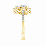 Load image into Gallery viewer, Prong-Set Pear Lab-Grown Diamond Ring with Halo

