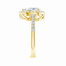 Prong-Set Pear Lab-Grown Diamond Ring with Halo