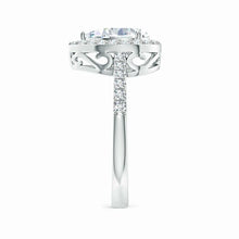 Prong-Set Pear Lab-Grown Diamond Ring with Halo