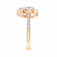 Prong-Set Pear Lab-Grown Diamond Ring with Halo