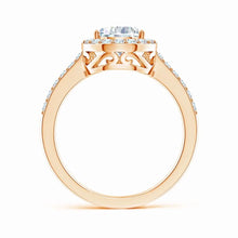 Prong-Set Pear Lab-Grown Diamond Ring with Halo