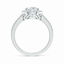 Prong-Set Pear Lab-Grown Diamond Ring with Halo