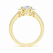 Prong-Set Pear Lab-Grown Diamond Ring with Halo