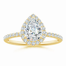 Lab-Grown Pear-Shaped Diamond Classic Halo Engagement Ring