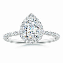Lab-Grown Pear-Shaped Diamond Classic Halo Engagement Ring